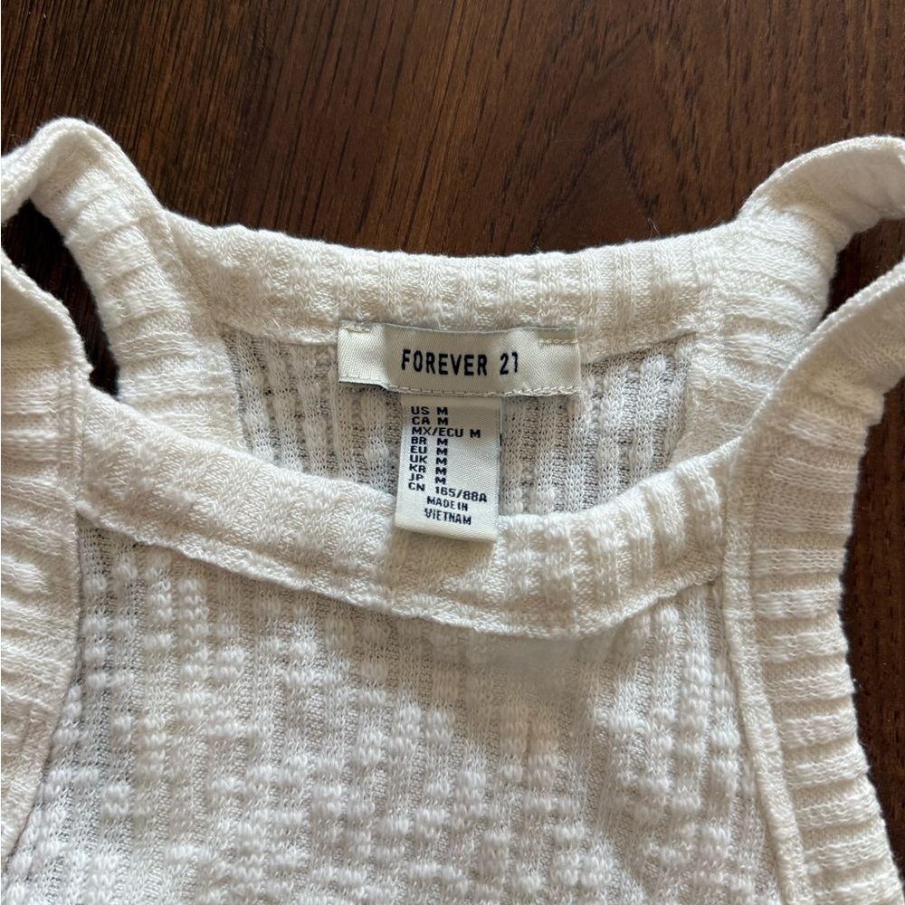 Forever 21 Cream Ribbed Tank Top - Picture 2 of 4